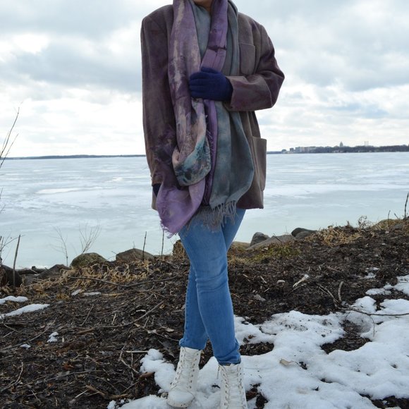 Wool camel Blazer coat Jacket purple 10 12 14 16 XL plus unisex Gray beige - Picture 15 of 15